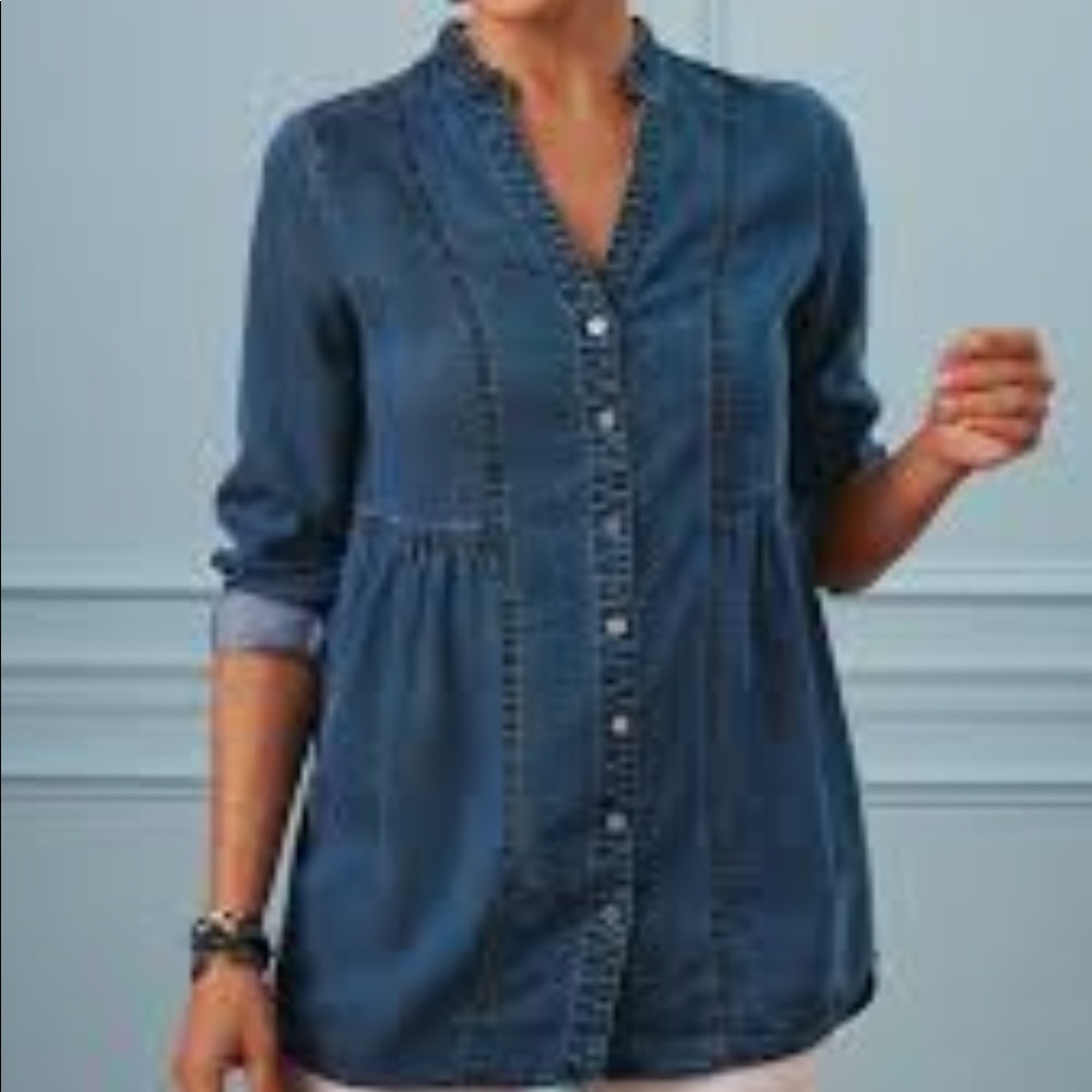 SOFT SURROUNDINGS HALSEY DENIM TOP